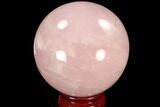 Polished Rose Quartz Sphere - Madagascar #93015-1
